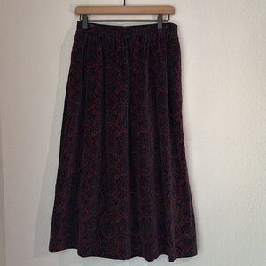 Vintage Brynn Connelly  Purple Paisley velvet maxi skirt size 8